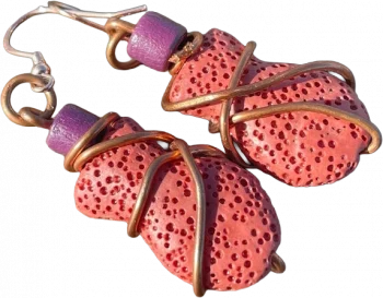 Lava Earrings- Pink Handmade Jewelry