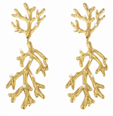 Coralynn Coral and Pearl Earrings – Liv Bella Vita