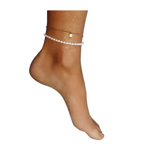 Gold Pearl Ankleta